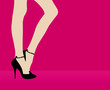 Woman's leg on pink background Woman's leg on pink background