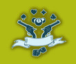 Vector stylish wallpaper with guns and ribbon