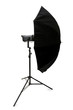 Black studio umbrella isolated on the white Black studio umbrella isolated on the white