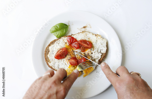 Photo: Eating breakfast Eating breakfast
