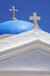 Closeup of church dome with crosses