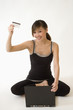 Attractive woman shopping online