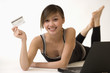 Attractive Woman shopping online