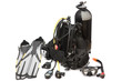 Diving Equipment On White Back...