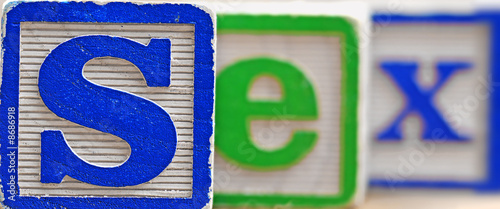 Photo: Sex written with blocks Sex written with blocks