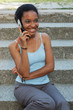 Young black girl talking on her cell phone