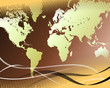 Gold halftone and lines with globus