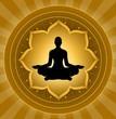 Yoga - Meditation On Lotus Background