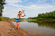 boy fishing with spinning