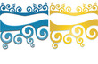 two bright curled background elements