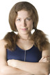 The redhead woman in headphones II