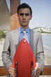 Businessman with life preserver