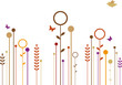 abstract garden with butterflies