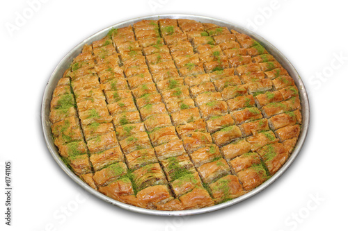Photo: A tray of Baklava - Including clipping path A tray of Baklava - Including clipping path