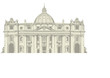 Der Petersdom in Rom (gezeichnete Vektorgrafik)