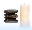spa stones with candle