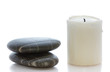 spa stones with candle