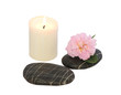 spa stones with candle