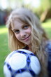 Photo: Girl posing with ball Girl posing with ball