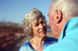 Photo: Closeup of senior couple on the beach Closeup of senior couple on the beach
