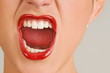 "Female young adult mouth;screaming"
