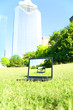 Computer Sit In Downtown Park
