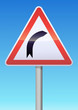 Panneau de danger virage à droite