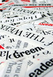 Photo: Close up of new paper headlines Close up of new paper headlines