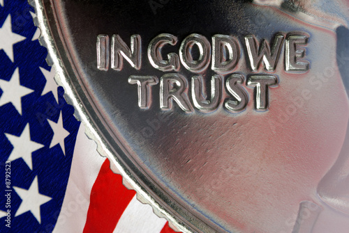 Photo: American Flag Reflected on Vintage 1967 United States Quarter American Flag Reflected on Vintage 1967 United States Quarter