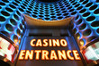 Casino entrance sign in lights at the Las Vegas Strip