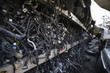 Old car parts in junkyard
