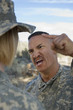 Commander yelling at female soldier