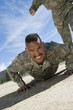 Portrait of soldier doing pushups