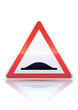 Panneau de danger ralentisseur (reflet métal)