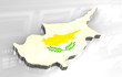 3d flag map of cyprus