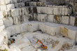An open quarry of white marble