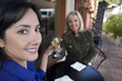 Two females enjoying some champagne