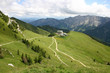 Rotwandhaus Alm in den Alpen. Blick von der Rotwand.