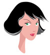 Illustration portrait femme brune