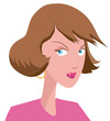 Illustration portrait femme châtain