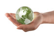 Protecting the earth concept, world in a womans hand