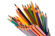 colorful crayons on white background colorful crayons on white background