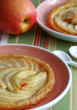 Apple tart is served on a plate