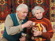 grandfather take strawberry from grandmother grandfather take strawberry from grandmother