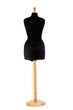 Photo of black mannequin over white background