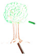 tree paint hand art on white paper