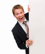Handsome businessman,Isolated white background,copyspace