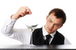 Barkeeper with whitel background and Drink