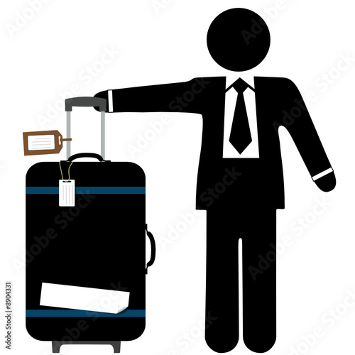 Business Luggage Tags on Photo  Business Man Traveler   Suitcase With Luggage Tags    Michael