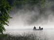 Fishing in the morning fog on the lake in Minnesota Fishing in the morning fog on the lake in Minnesota